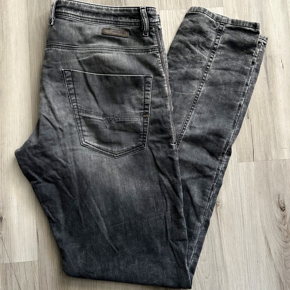 DIESEL KROOLEY-NE 0855B 855B Long Black/ Grey Sweatpants JOGG JEANS W36xL36 EUC